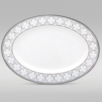 Фото - Блюдо овальное Noritake TR Platin, 37 см, 97244/4957 - KOMODO STUDIO HOME